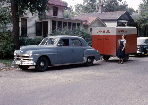 My parents' worldly goods, ready to move from Freeport, Illinois to South Bend, Indianafb